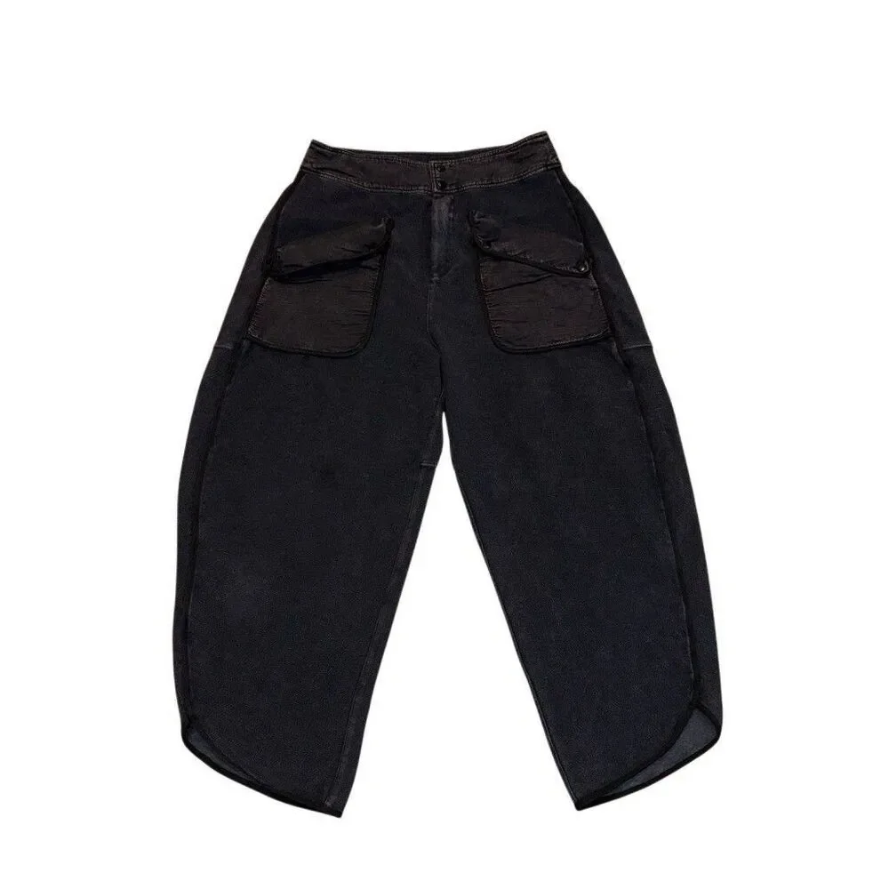 Free People Movement TIMKO Loose Oversized Pants  Washed Black Large
